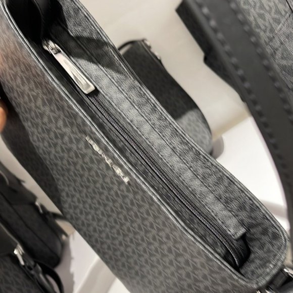 Michael Kors Jet Set Travel Large Messenger Crossbody Bag Black - Picture 8 of 16